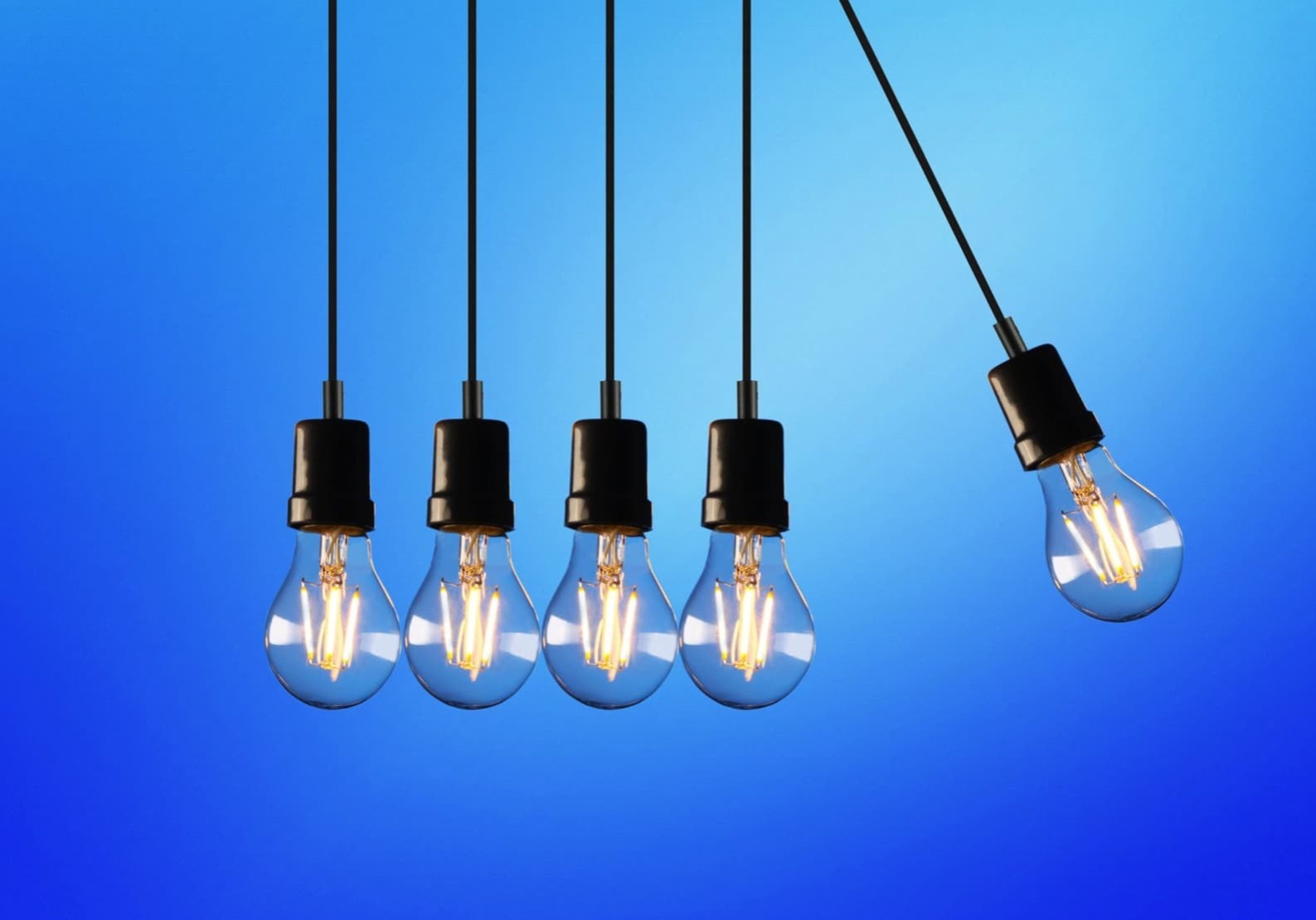 Five electric light bulbs
