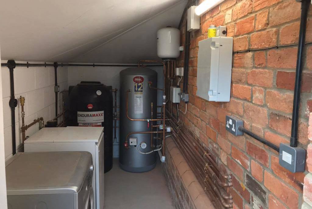 Plumbing and heating installations make water and electricity work well together.